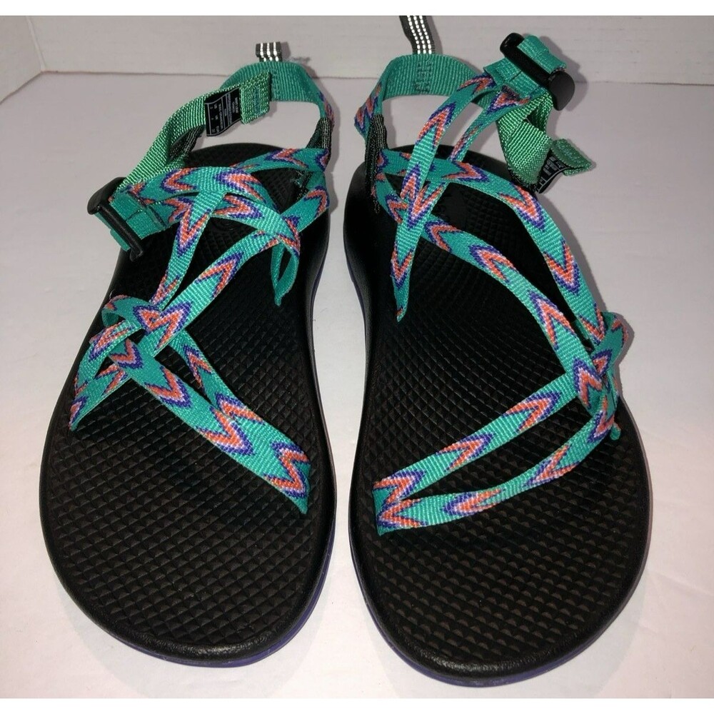 Chaco ZX1 Strappy EcoTread Kids Size 5 Sport Sandals Tribal Mint Leaf Pink EU 36